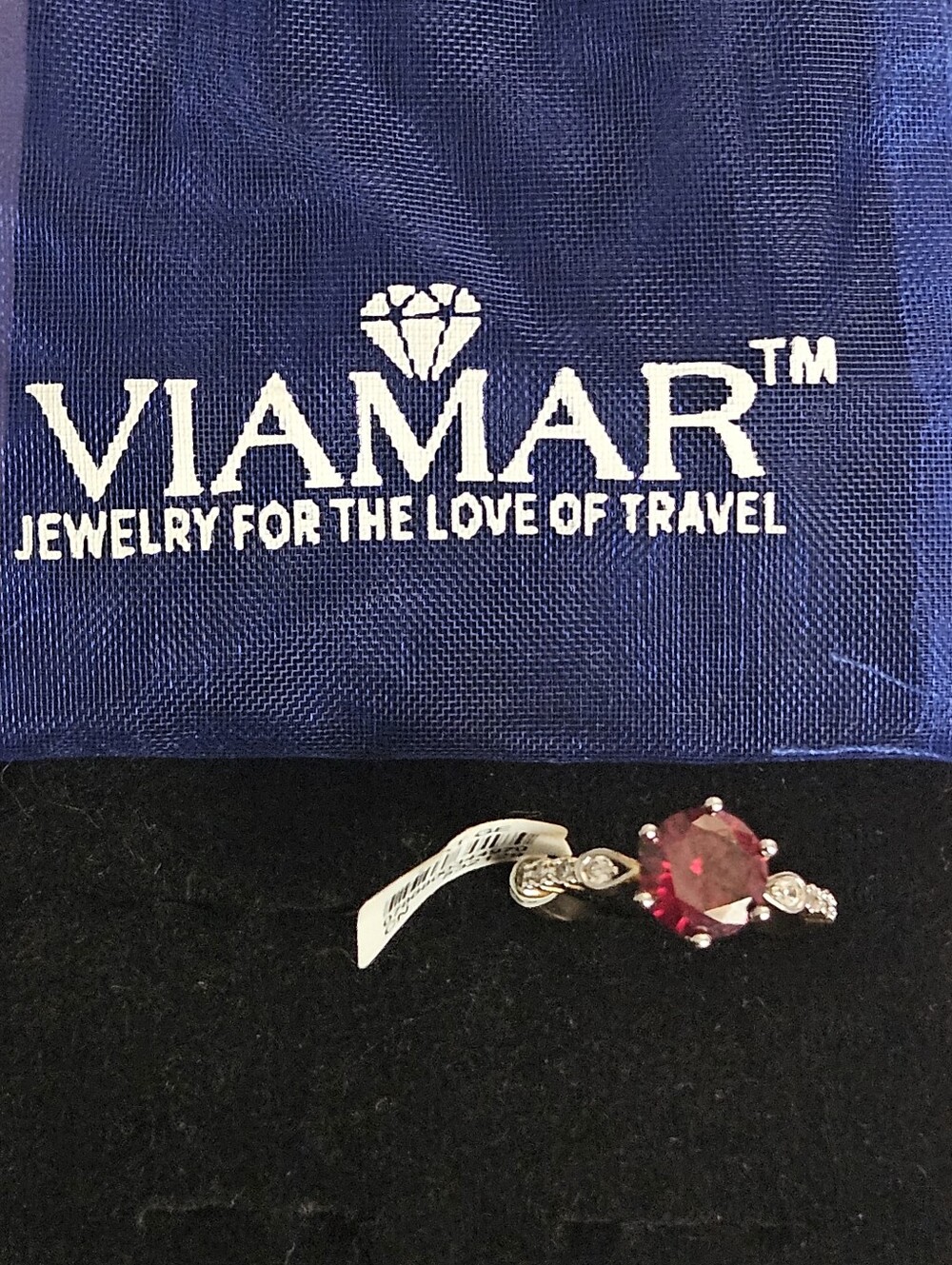 Women's Red Crystal Cocktail Ring